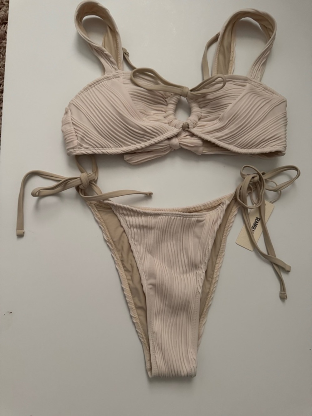 Seamolly Women's Size Small Bikini Set New With Tags Khaki Color